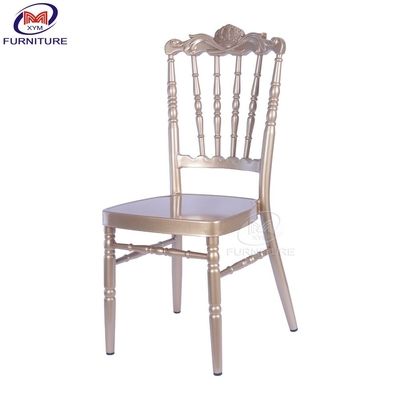 Restaurant Vintage Metall Burger Stuhl Bankett Napoleon Essen Aluminium Krone Bambus Stuhl